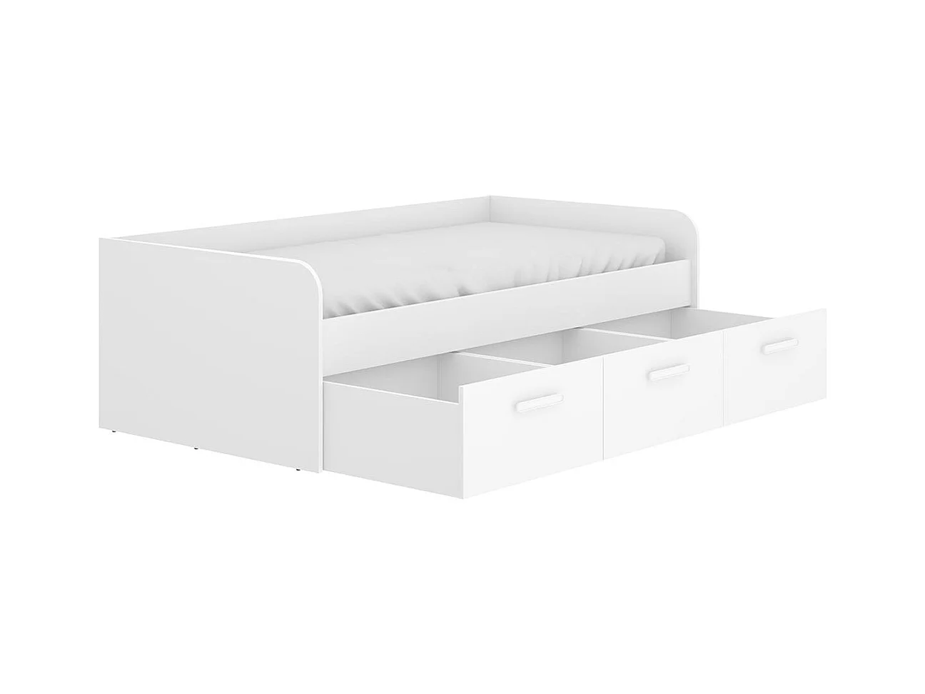 Cama nido Mek 3 cajones blanco 60x194x97 cm
