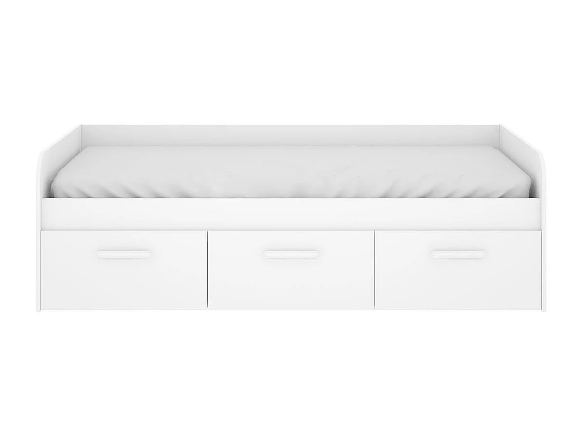 Cama nido Mek 3 cajones blanco 60x194x97 cm