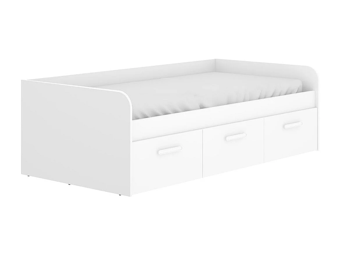 Cama nido Mek 3 cajones blanco 60x194x97 cm