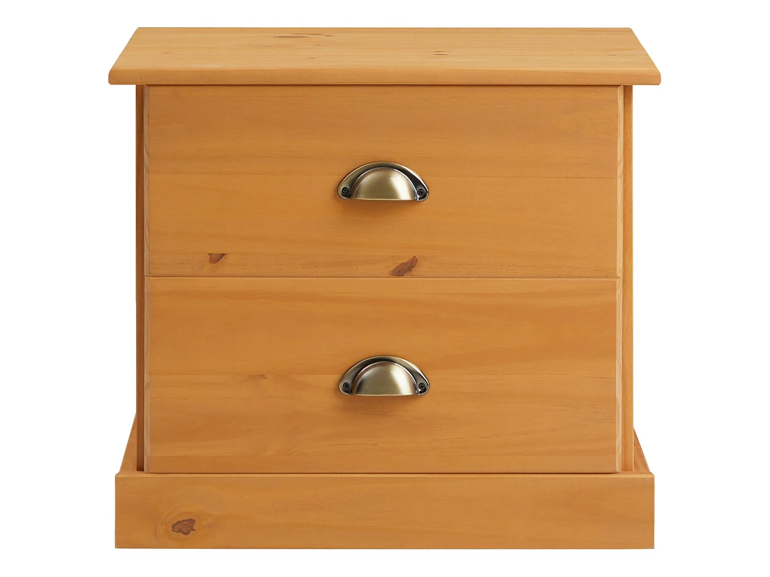 Table de chevet PARIS table de nuit avec 2 tiroirs, en pin massif lasuré brun