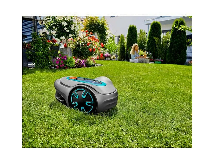 GARDENA Tondeuse robot SILENO minimo 250 - Connexion Bluetooth - Surface tonte max 250m2 - Triple lames pivotantes 15201-26