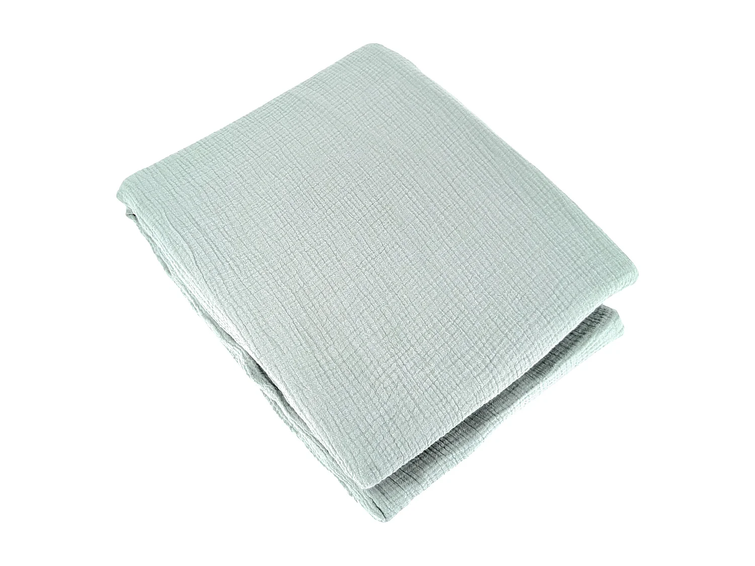 Parure de lit 240x220 cm double gaze de coton GAZGAZ vert amande 3 pièces