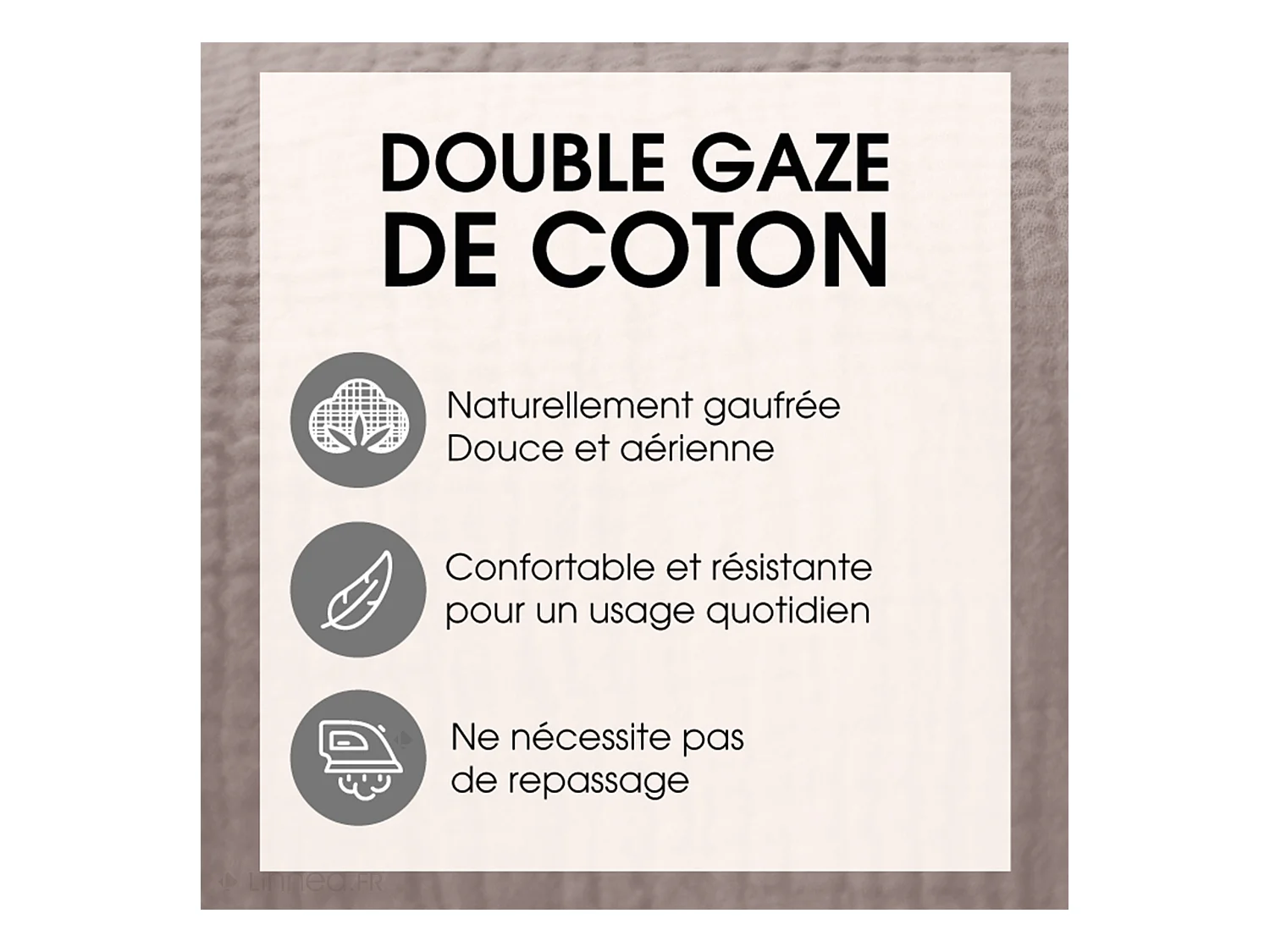 Parure de lit 260x240 cm double gaze de coton GAZGAZ vert amande 3 pièces