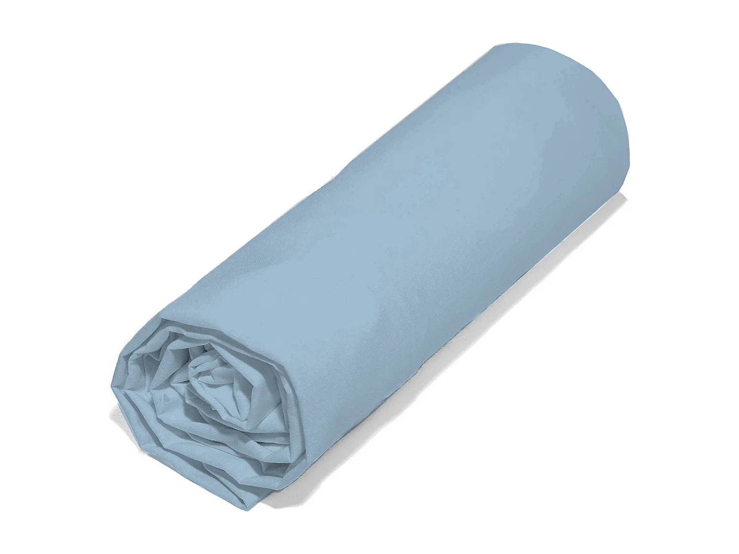 Drap housse 90x190 cm en 100% polyester microfibre LAGO bleu ciel bonnet 23 cm