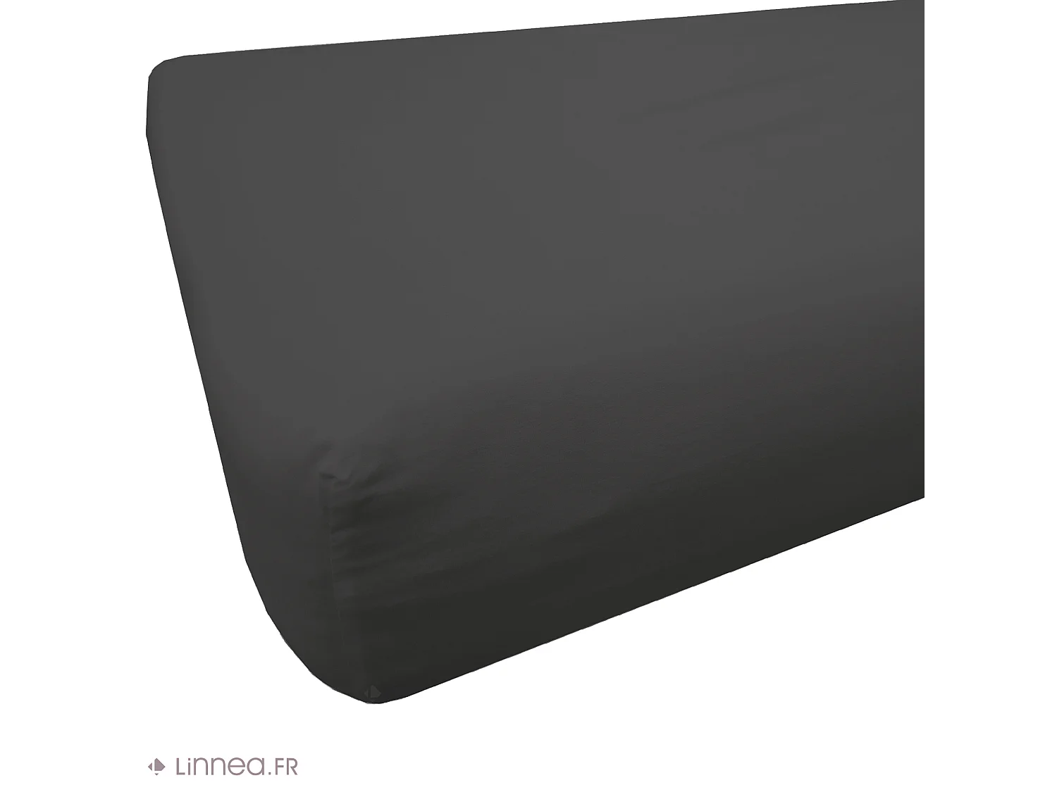 Drap housse 90x190 cm polyester microfibre LAGO noir magnet bonnet 23 cm