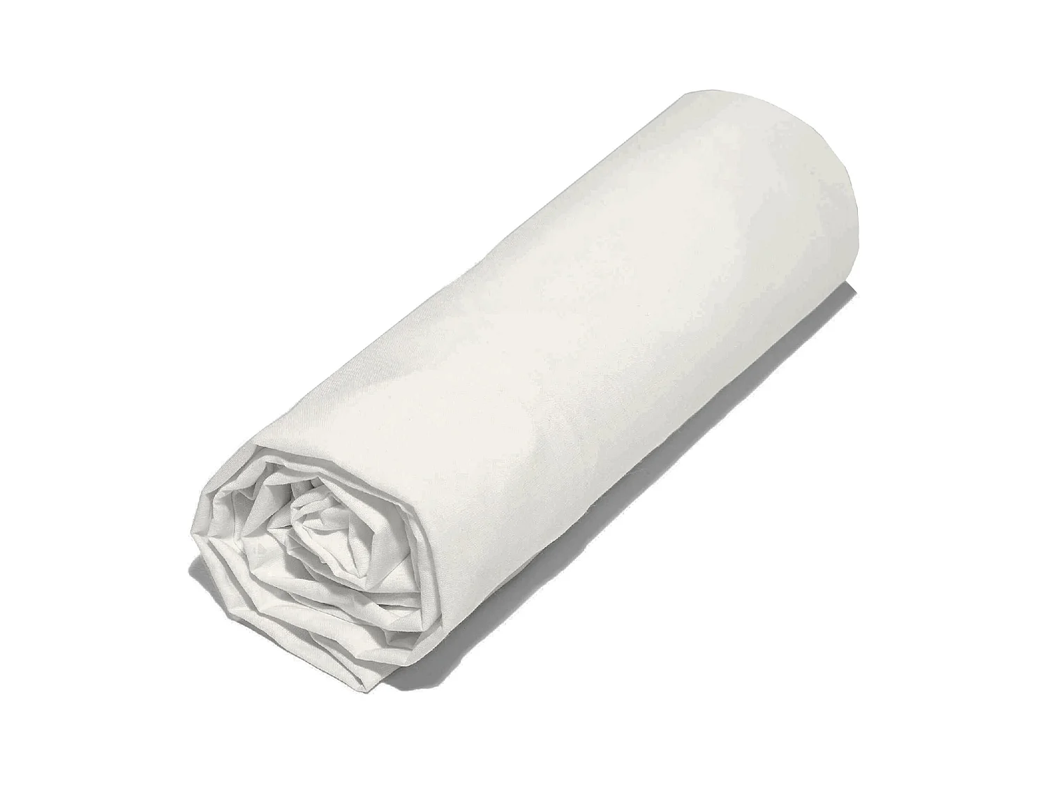 Drap housse 90x190 cm en 100% polyester microfibre LAGO écru bonnet 23 cm