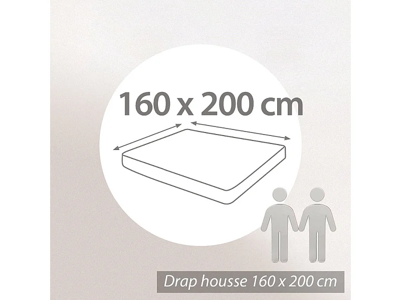 Drap housse 160x200 cm polyester microfibre LAGO magnet bonnet 23 cm