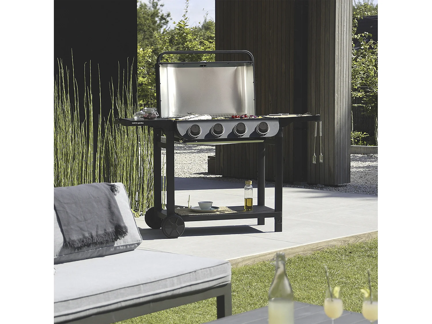 Barbecue gaz FLAVO 76 SC sur chariot - COOK'IN GARDEN