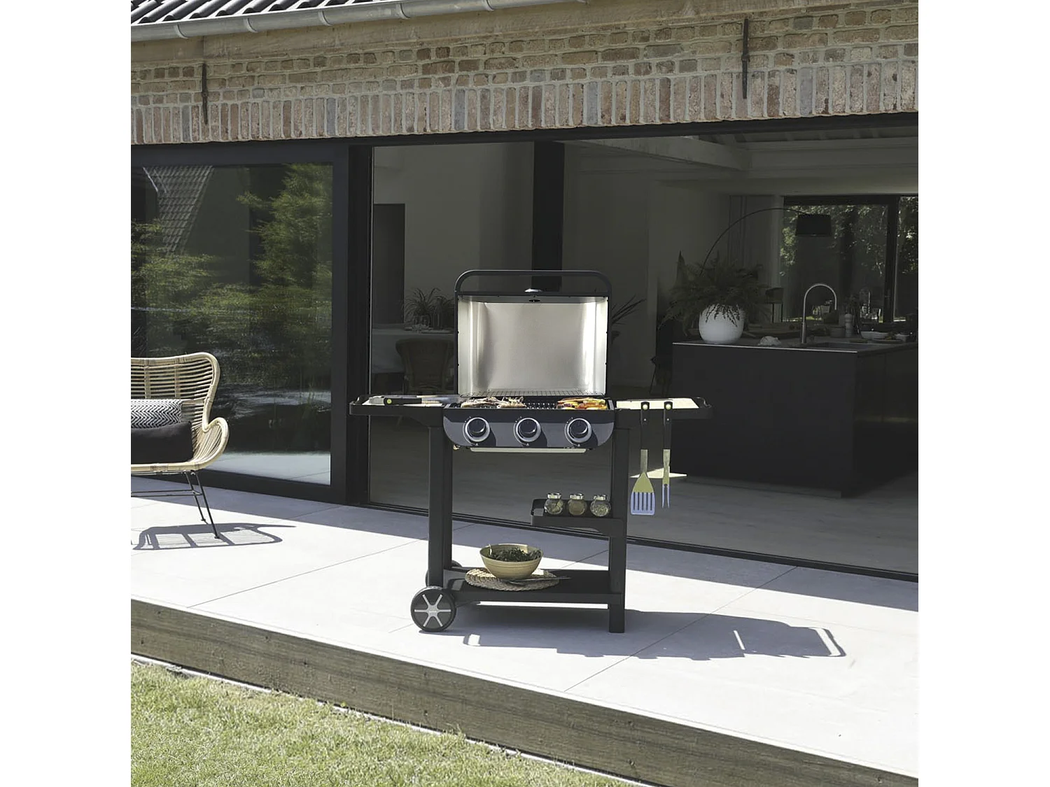Gasbarbecue FLAVO 60 op wagen