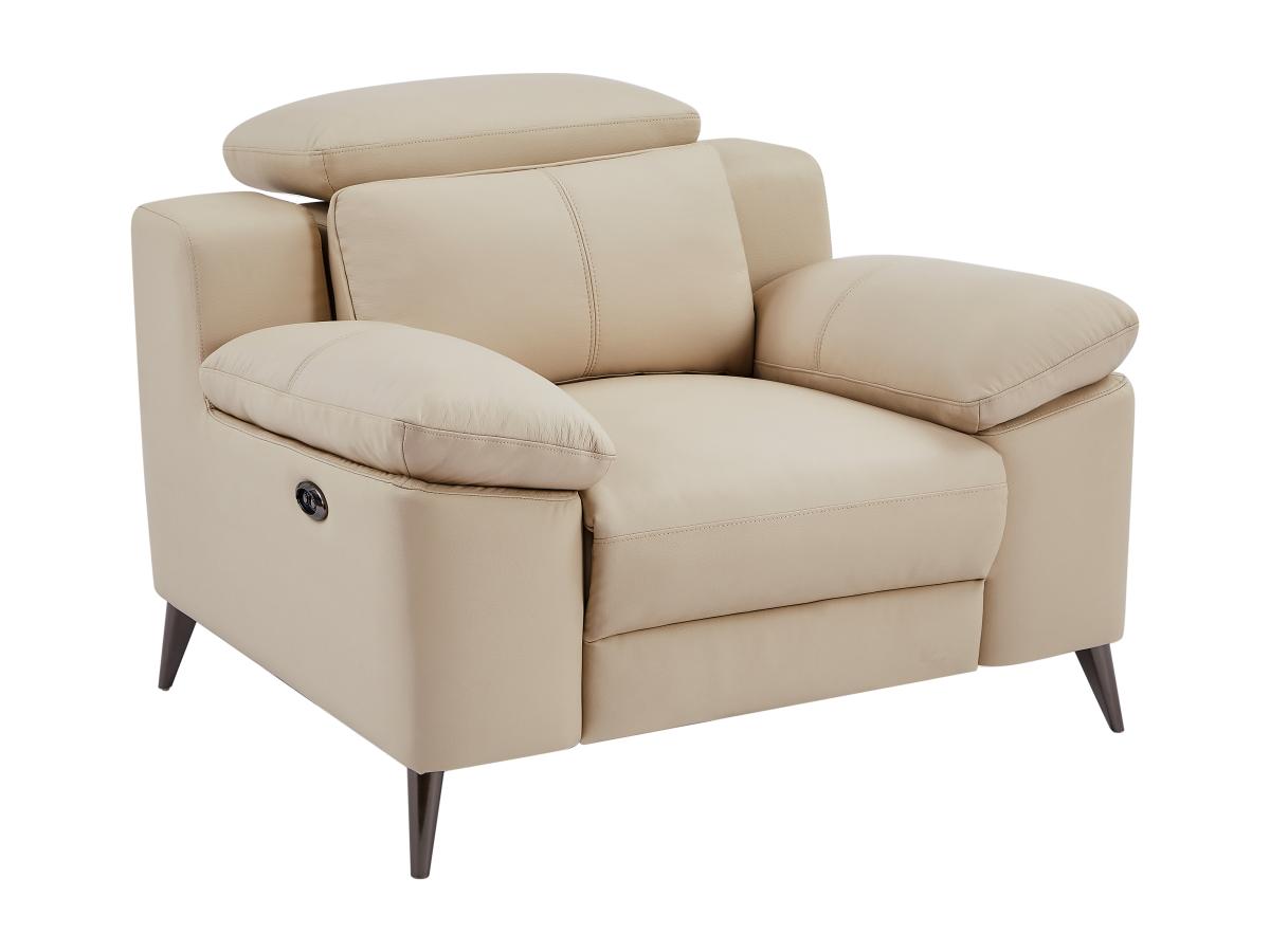 Relaxsessel elektrisch - Leder - Beige - MAROTI günstig online kaufen