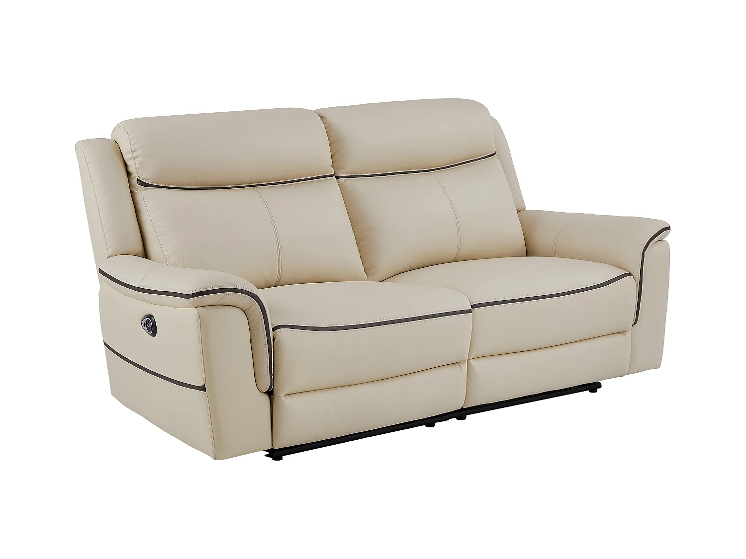 Divano 3 posti relax elettrico in Pelle Beige - ADELIO