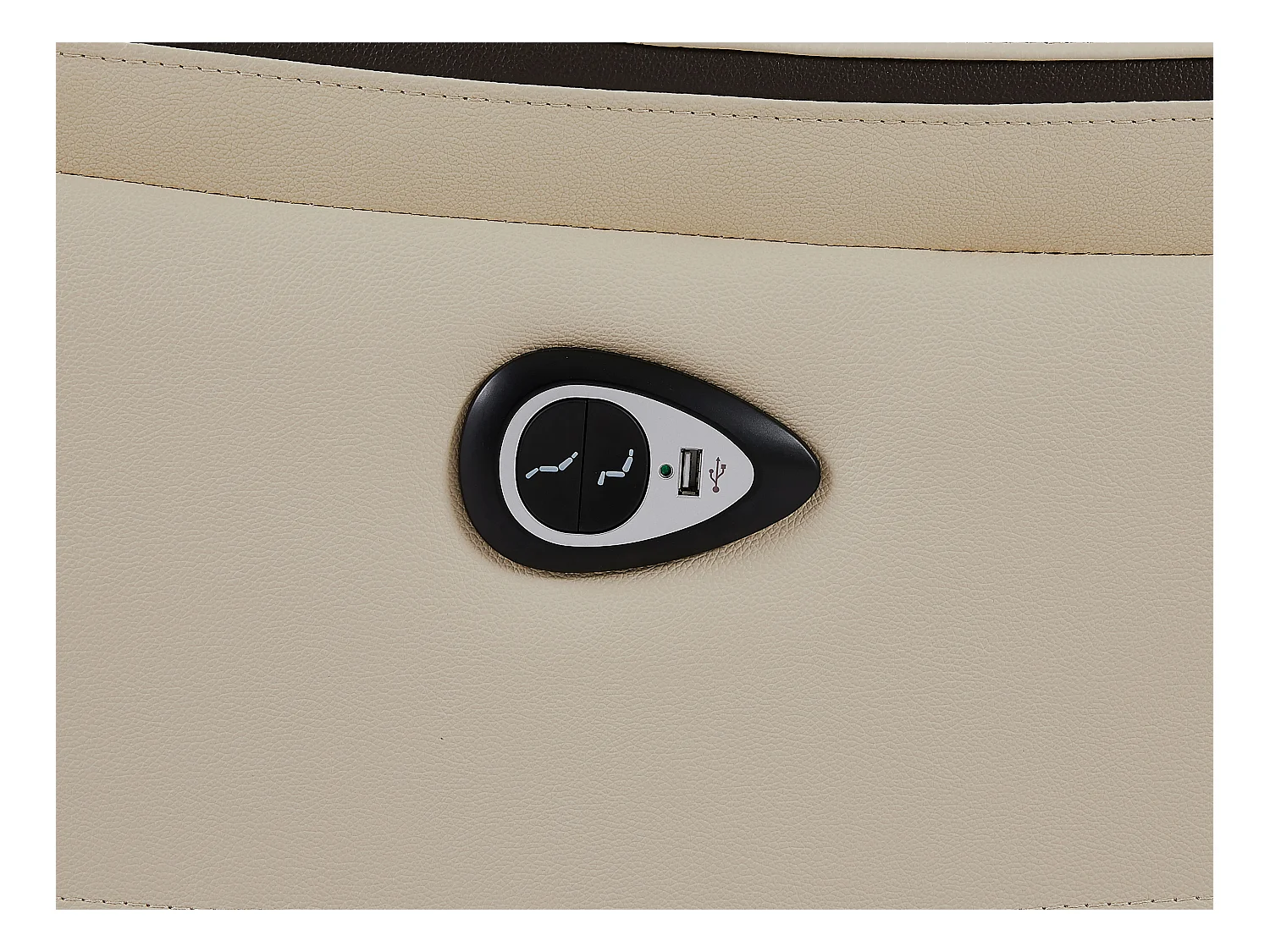 Divano 3 posti relax elettrico in Pelle Beige - ADELIO