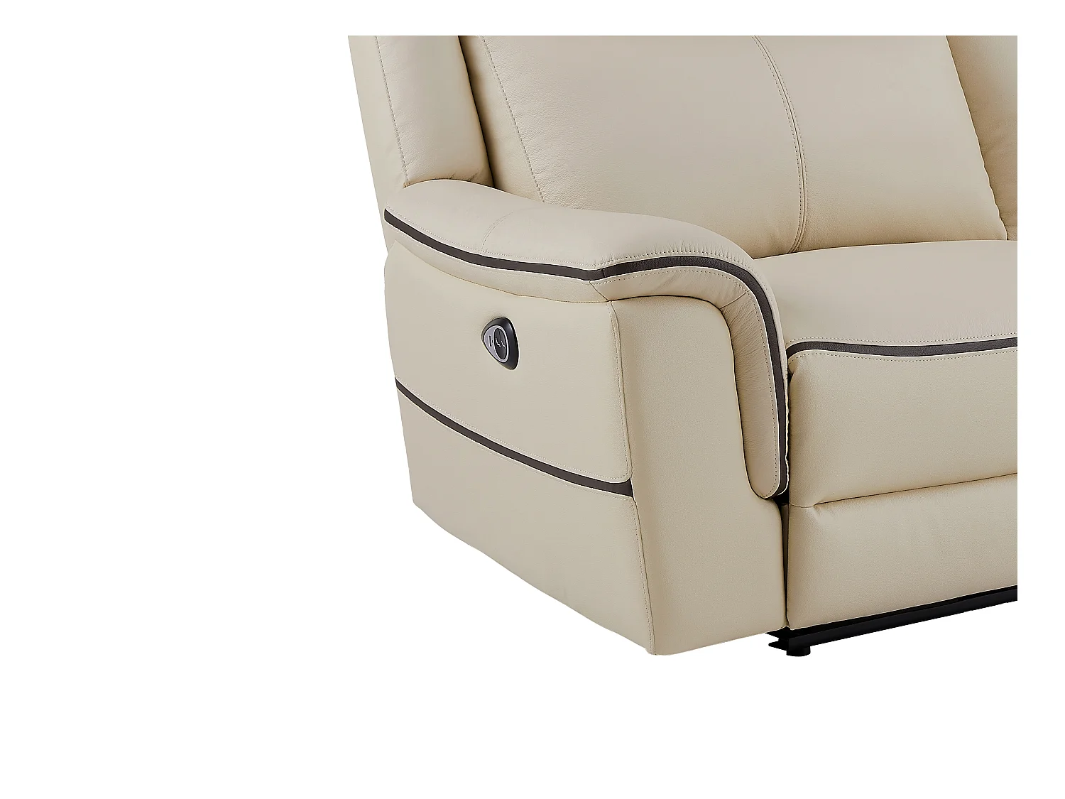 Divano 3 posti relax elettrico in Pelle Beige - ADELIO