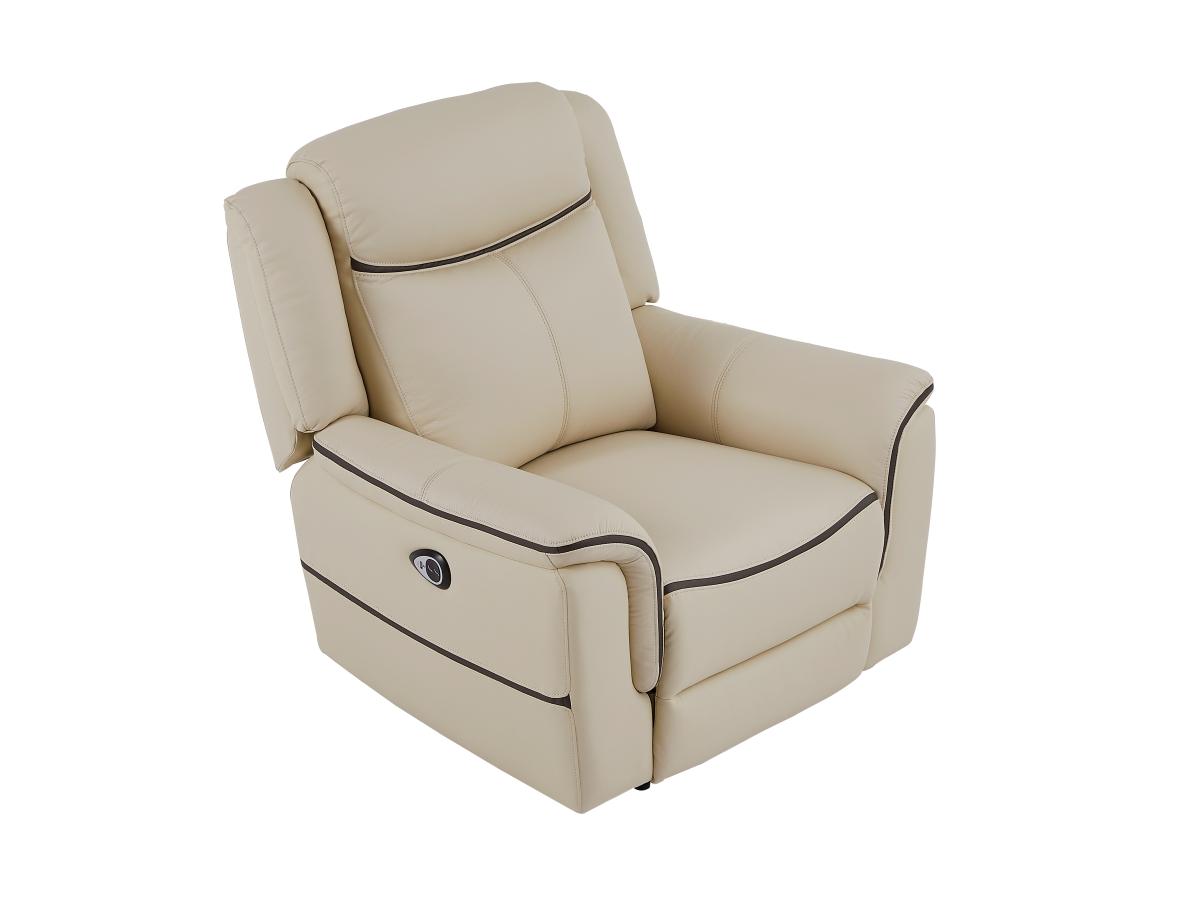 Relaxsessel elektrisch - Leder - Beige - ADELIO günstig online kaufen