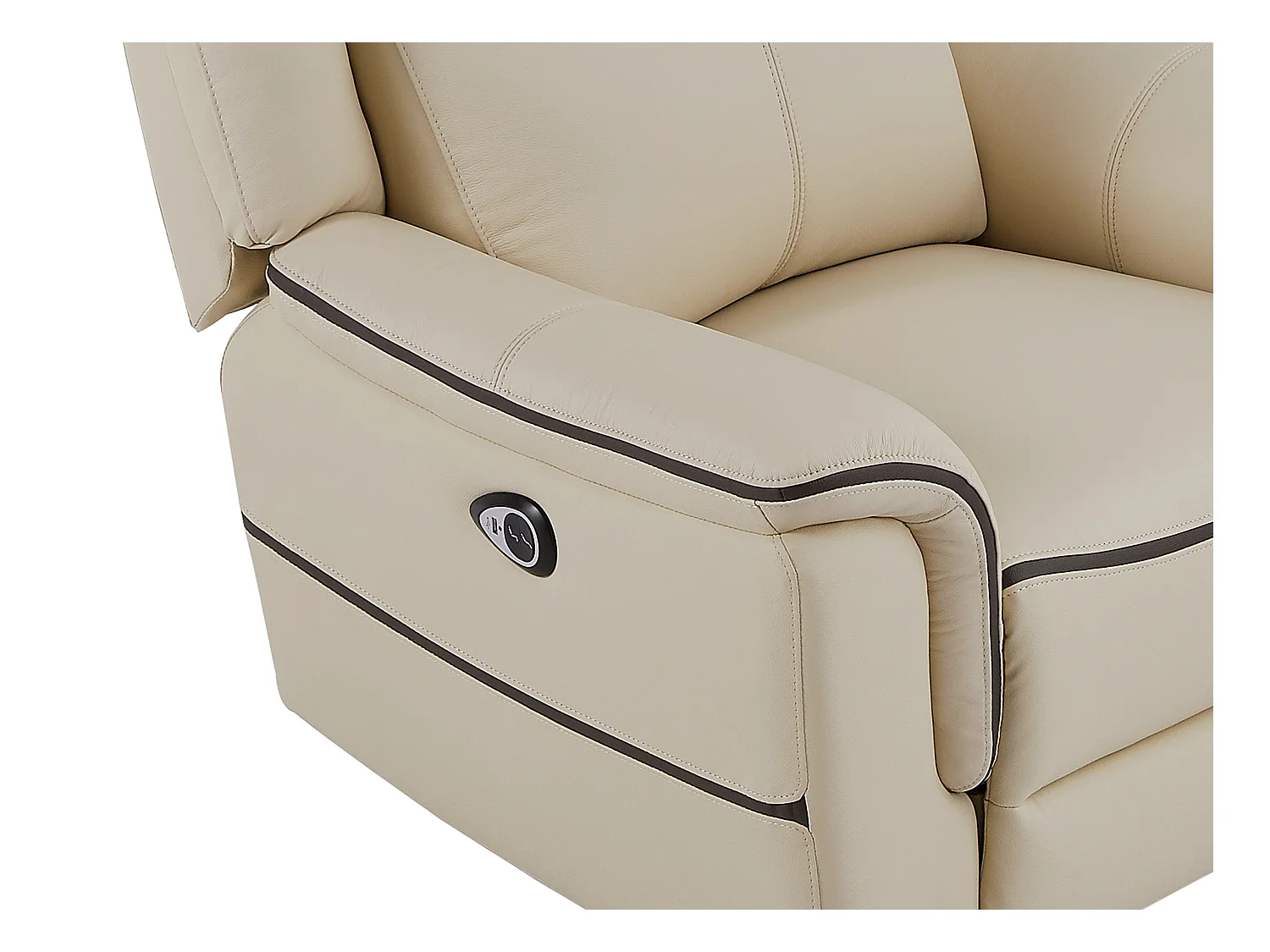Poltrona articulada elétrica couro bege - ADELIO
