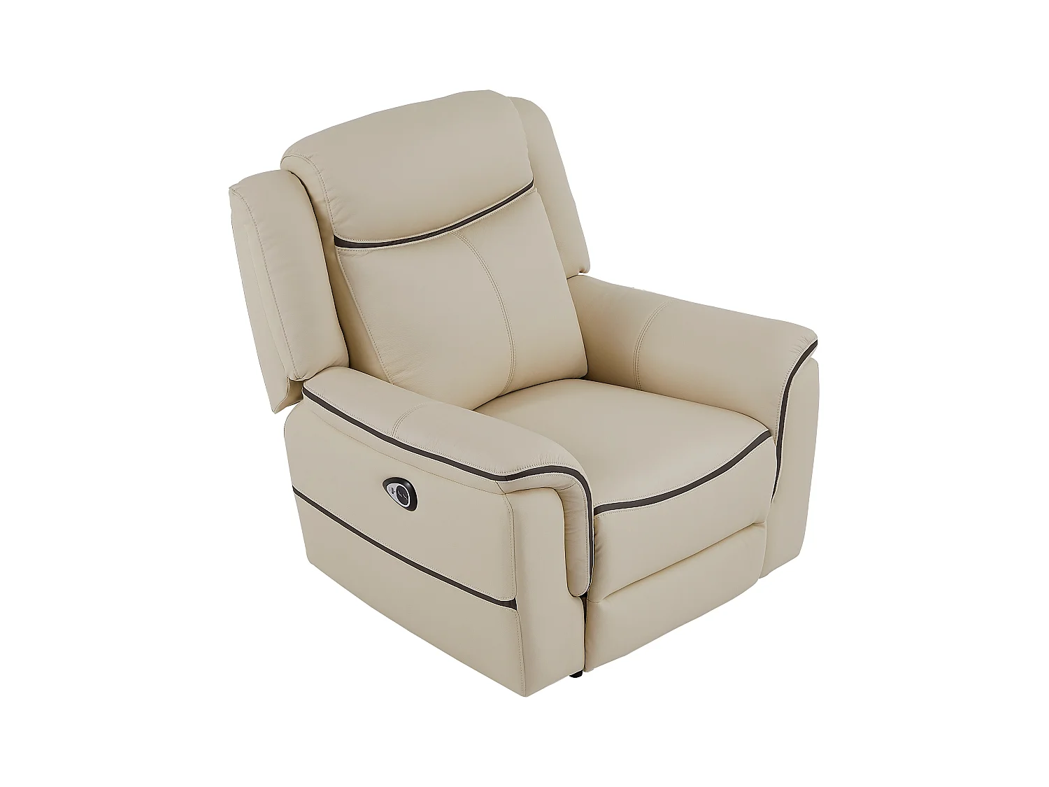 Elektrische relax-fauteuil van beige leer ADELIO