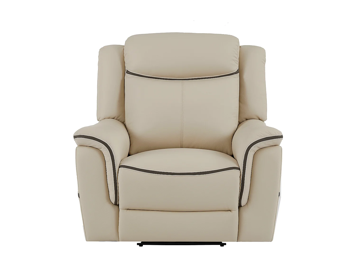 Fauteuil relax électrique en cuir beige ADELIO