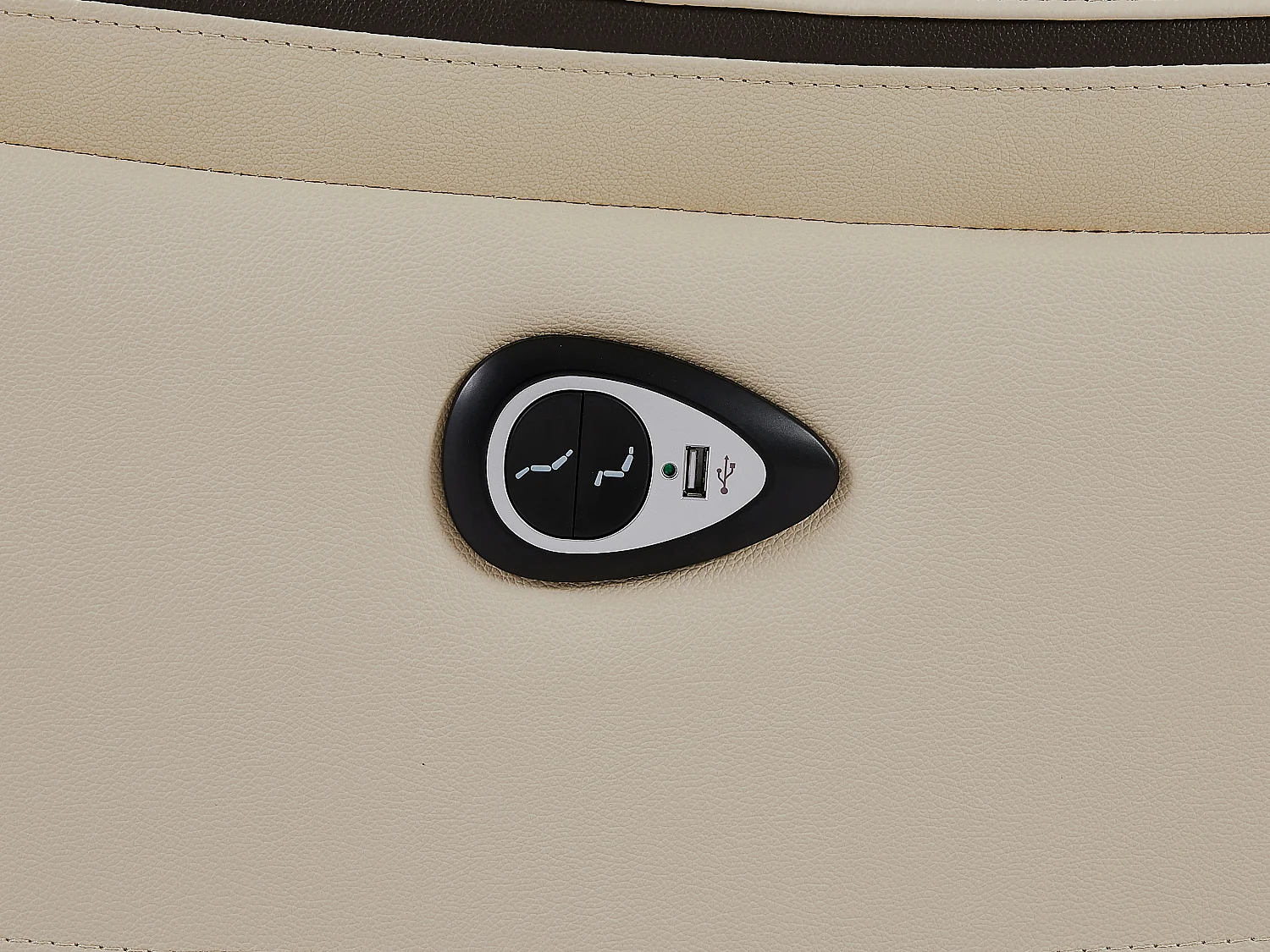 Fauteuil relax électrique en cuir beige ADELIO