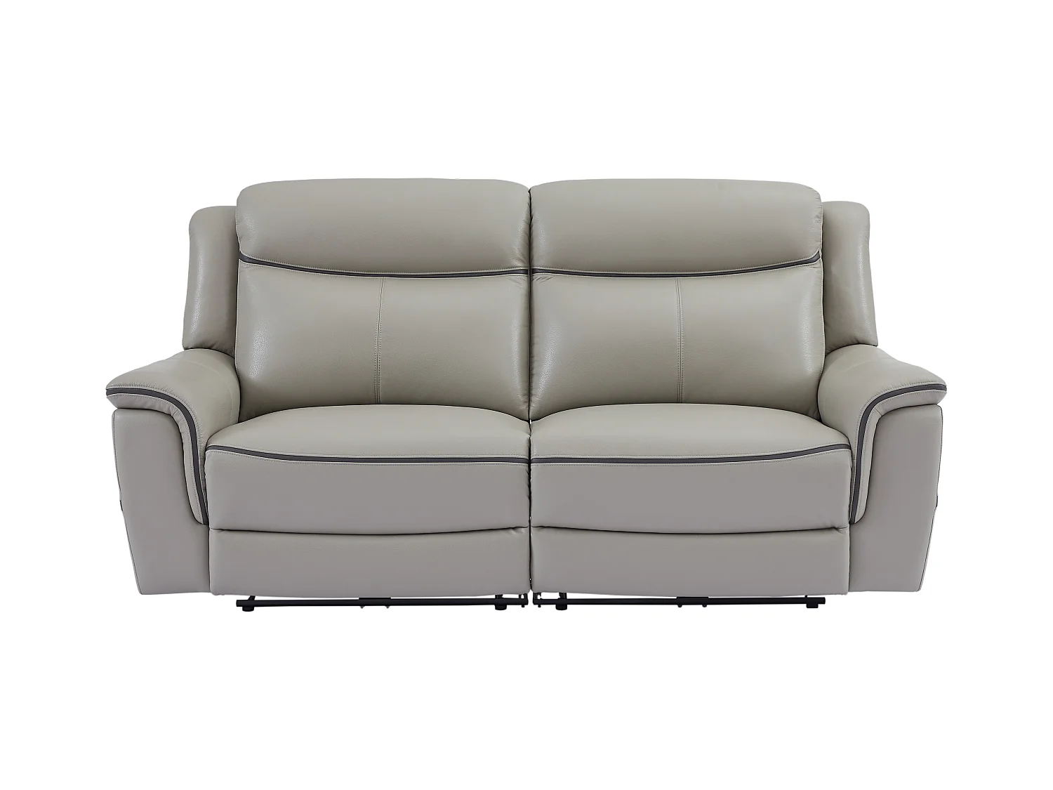 Divano 3 posti relax elettrico in Pelle Grigia - ADELIO