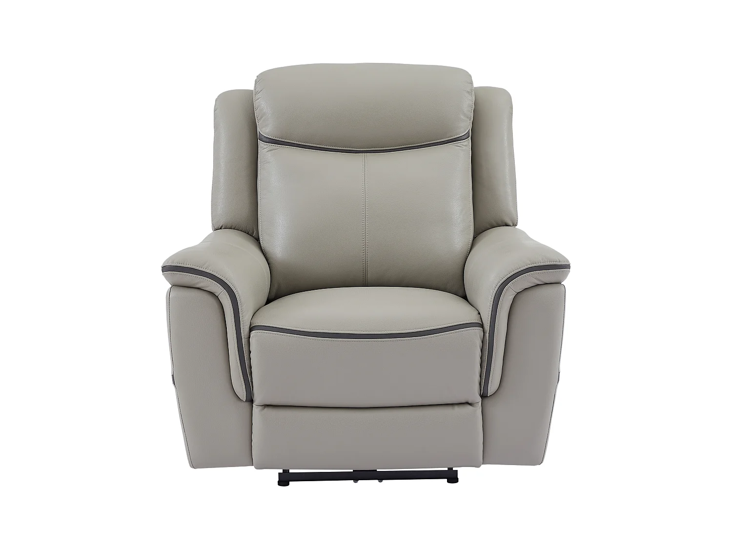 Sillón relax eléctrico de cuero gris claro ADELIO