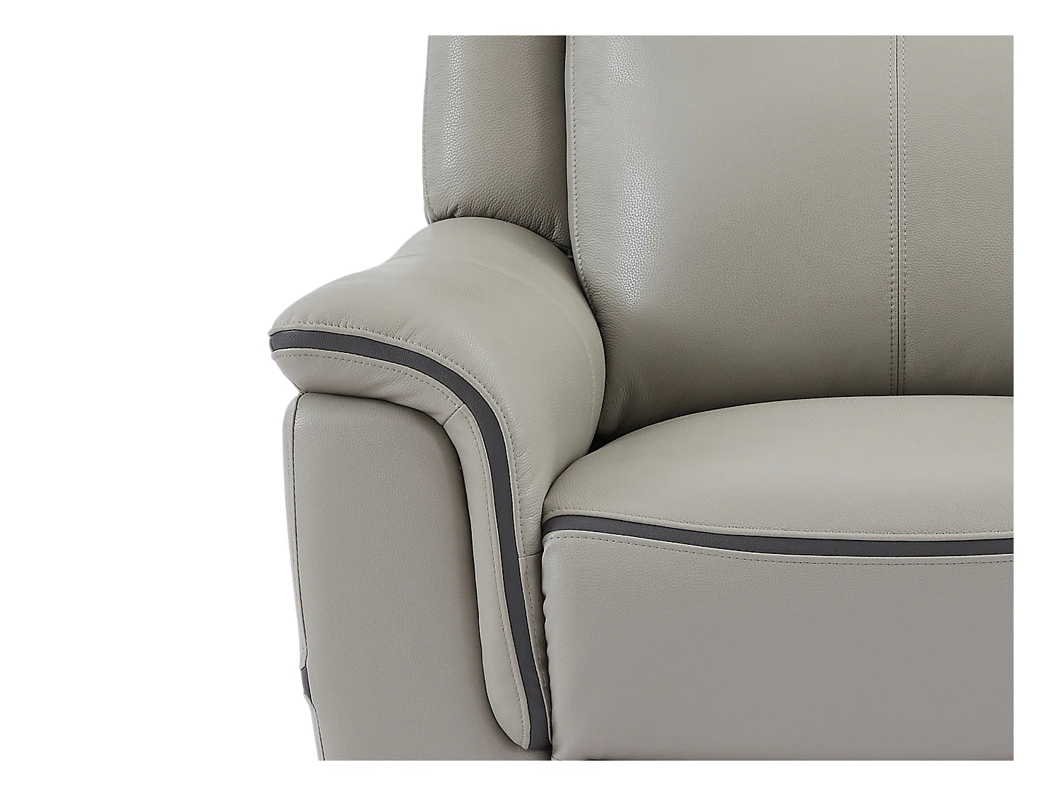 Sillón relax eléctrico de cuero gris claro ADELIO