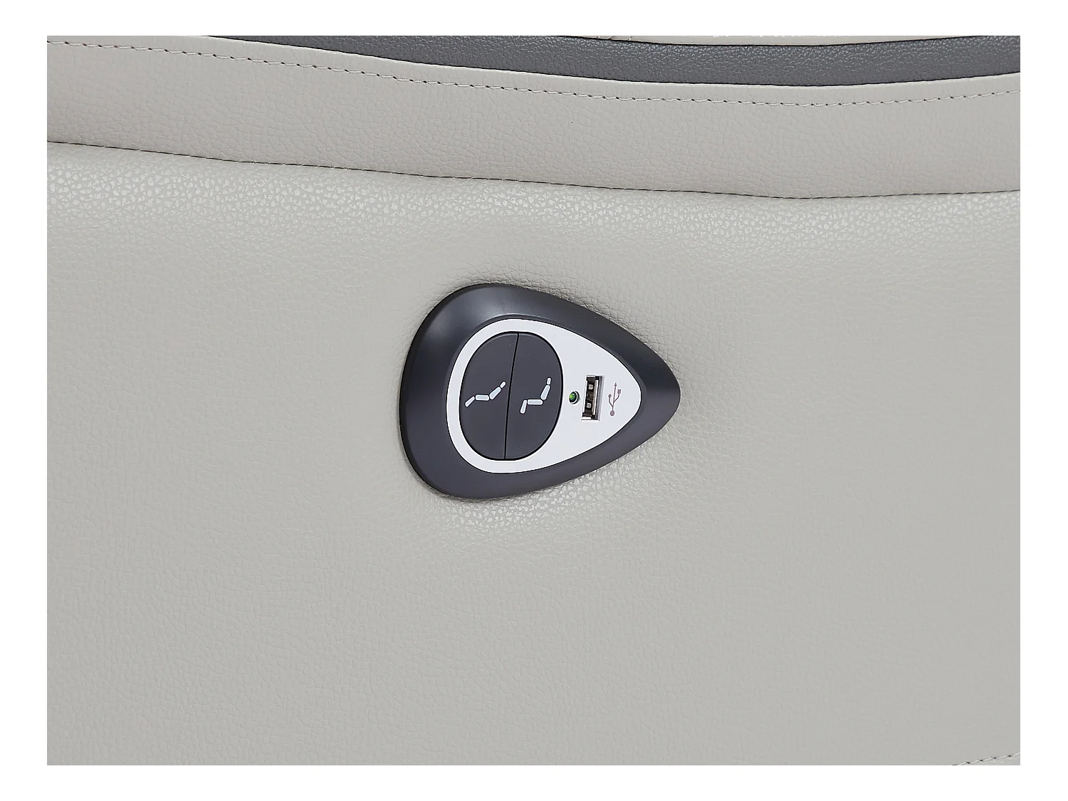 Sillón relax eléctrico de cuero gris claro ADELIO