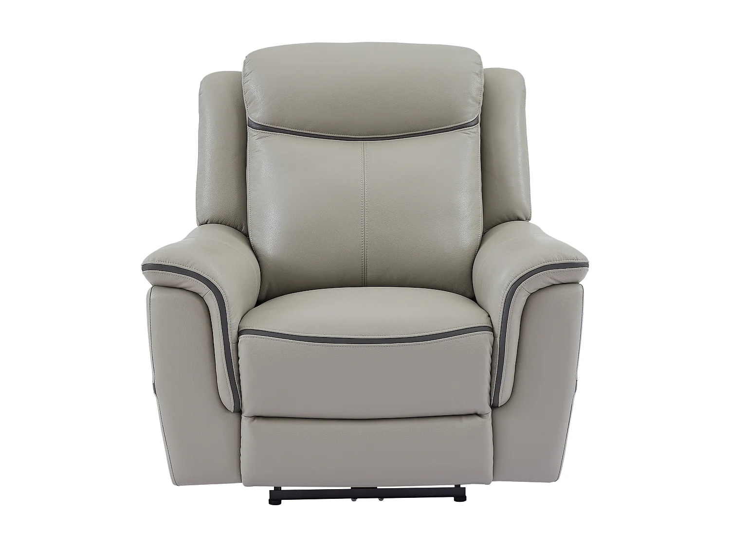 Elektrisk vilofåtölj i ljusgrått läder ADELIO