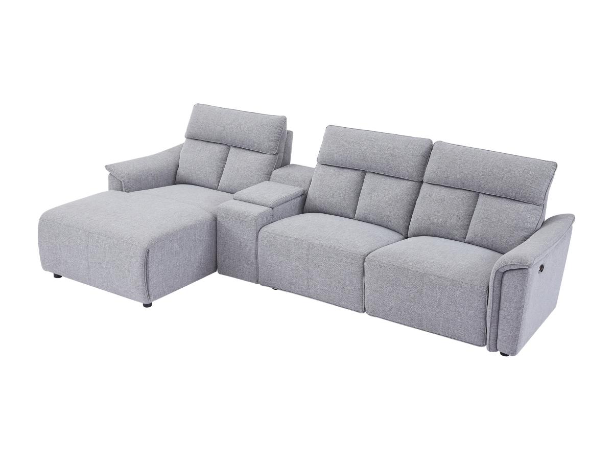 Eckrelaxsofa elektrisch - Ecke links - Stoff - Hellgrau - GARUVO günstig online kaufen