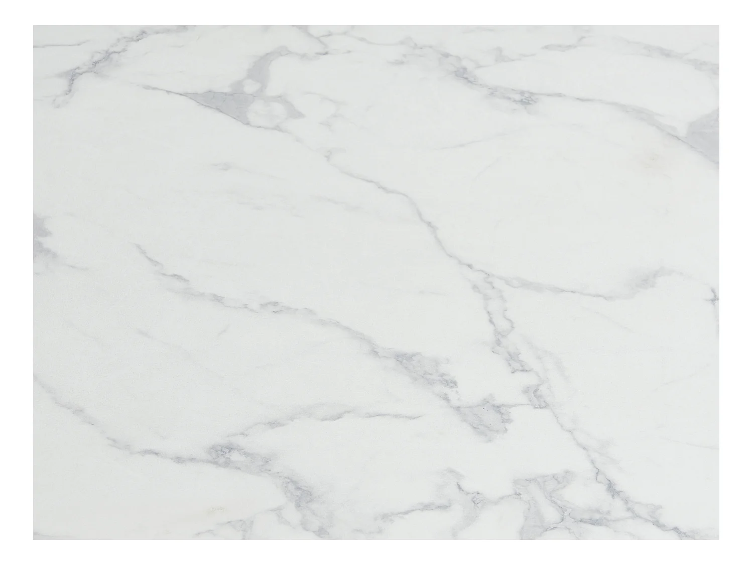 Table à manger extensible 6 à 10 personnes en MDF et métal - Effet marbre blanc et noir - CATONAV