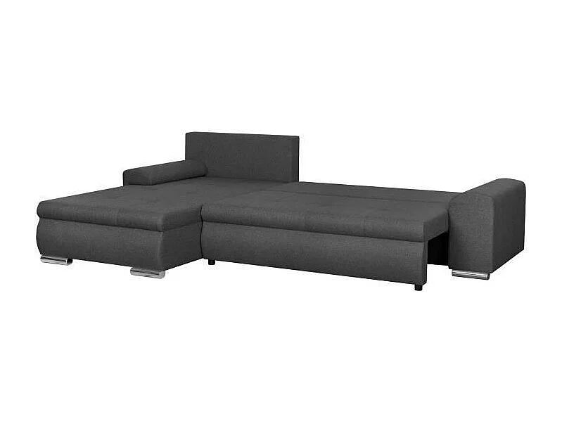 Hoekslaapbank met omkeerbare chaise longue en opbergruimte - Donkergrijze stof - 5 zitplaatsen - INDIAN