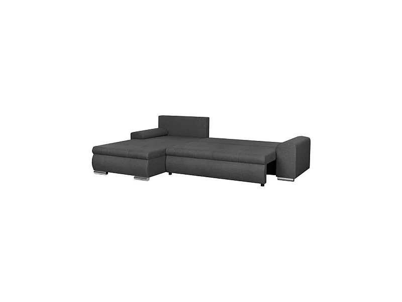Ecksofa mit umkehrbarer Schlaffunktion und Stauraum - Dunkelgrauer Stoff - 5 Sitzplätze - INDIAN