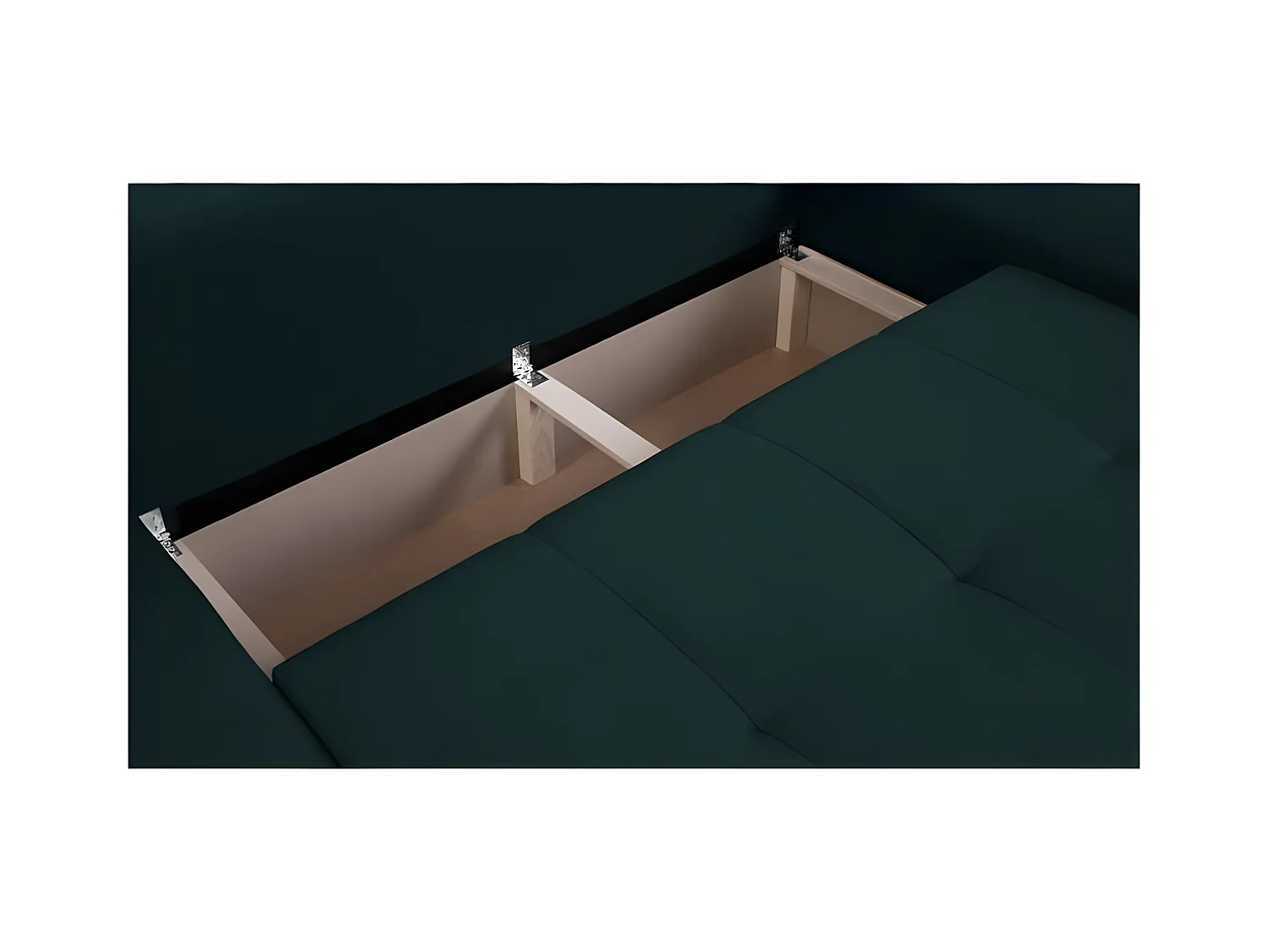 Canapé d'angle convertible réversible + coffre de rangement - Tissu Bleu - L 289 x P 94/188 x H 88 cm - INDIAN