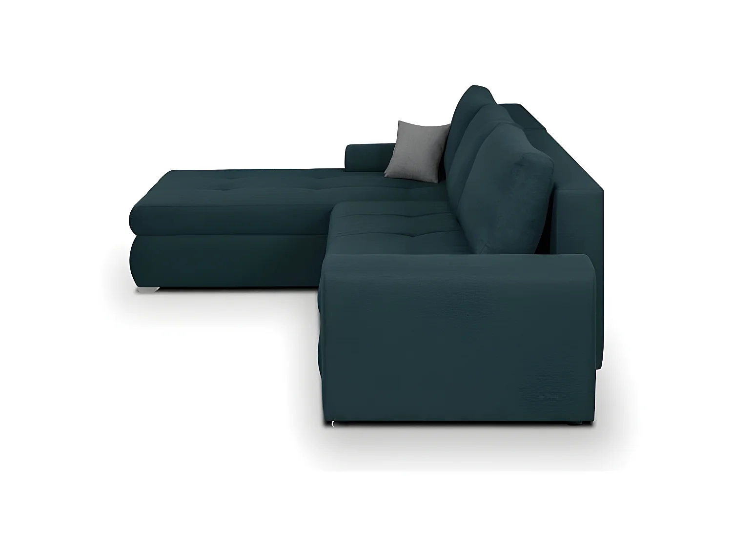 Ecksofa mit Stauraum, umwandelbar und umkehrbar - Blauer Stoff - L 289 x B 94/188 x H 88 cm