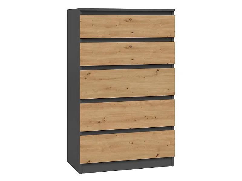 MILANO - Cassettiera moderna 5 cassetti - 70x40x109.5 cm - Mobile contenitore - Stile scandinavo