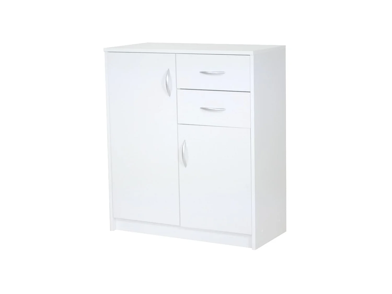 JULIA - Meuble de rangement 2 tiroirs + 2 portes - 74x35x85 cm - Commode style moderne