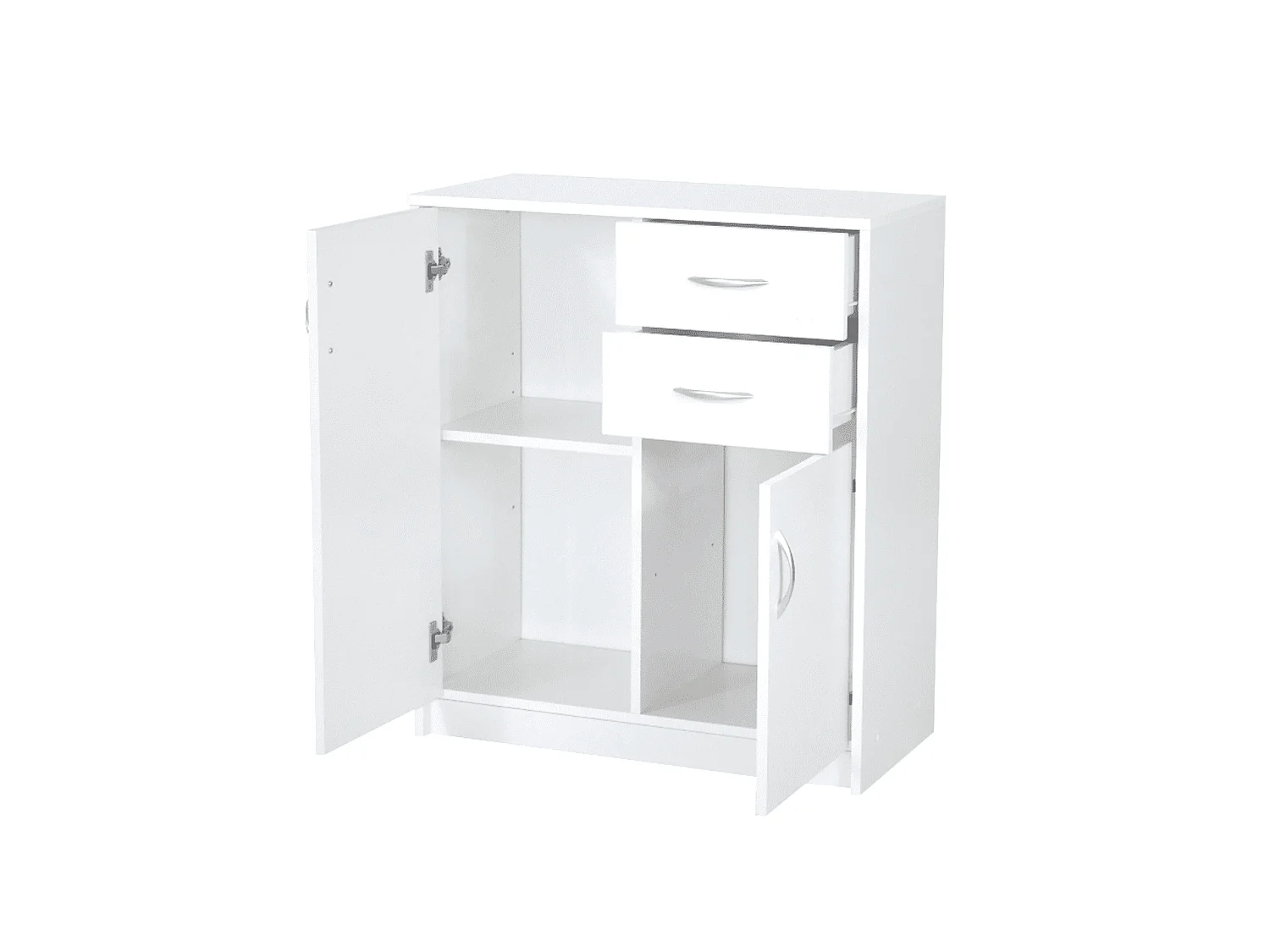 JULIA - Meuble de rangement 2 tiroirs + 2 portes - 74x35x85 cm - Commode style moderne