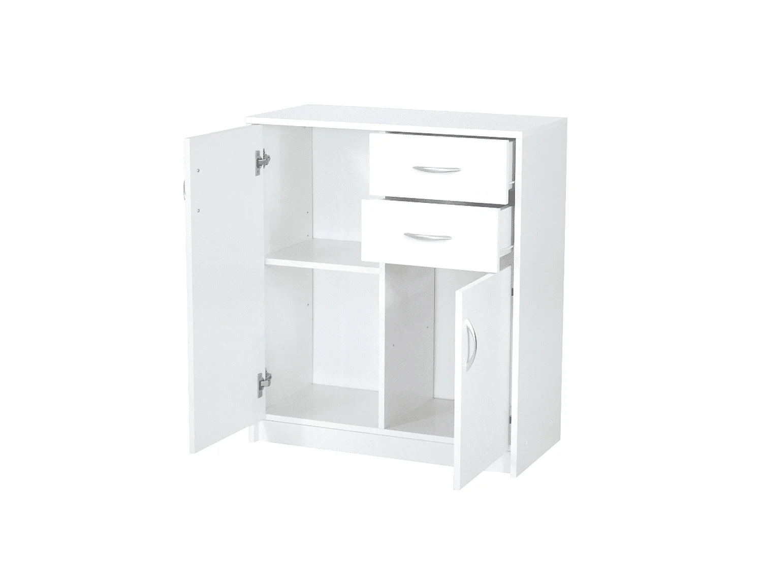 JULIA - Meuble de rangement 2 tiroirs + 2 portes - 74x35x85 cm - Commode style moderne