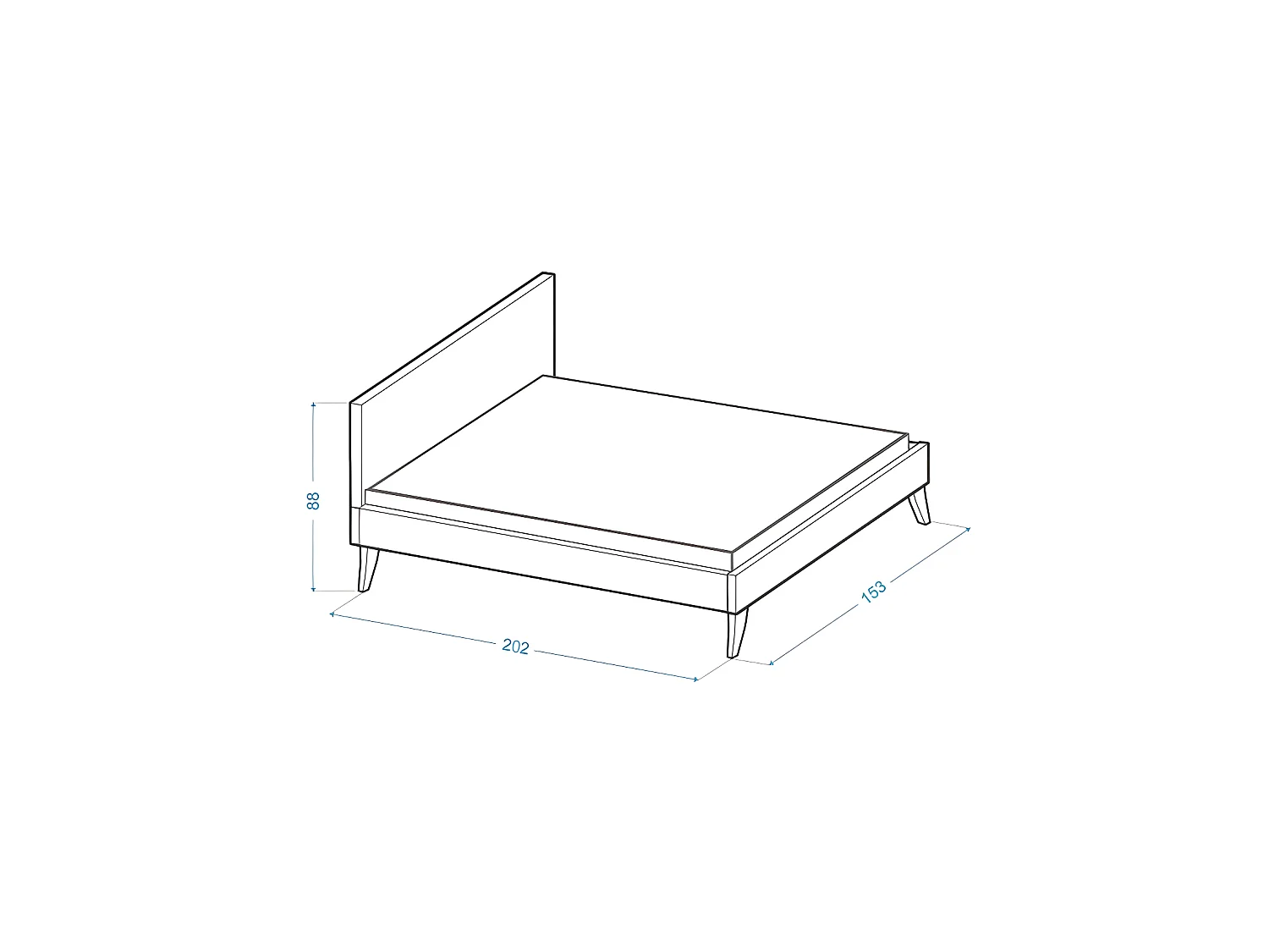 LIT DOUBLE HEAVEN 140x190 Gris foncé
