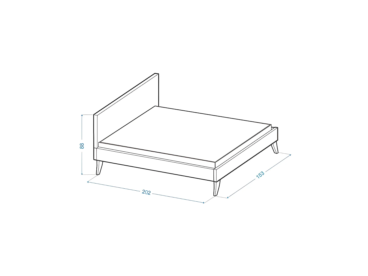 LIT DOUBLE HEAVEN 140x190 Gris foncé