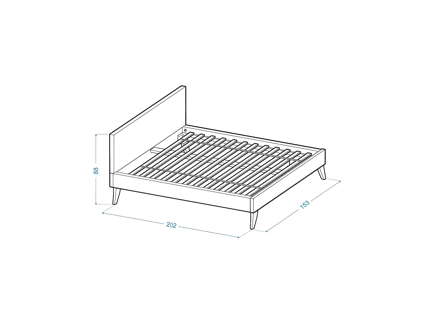 LIT DOUBLE HEAVEN 140x190 Gris foncé