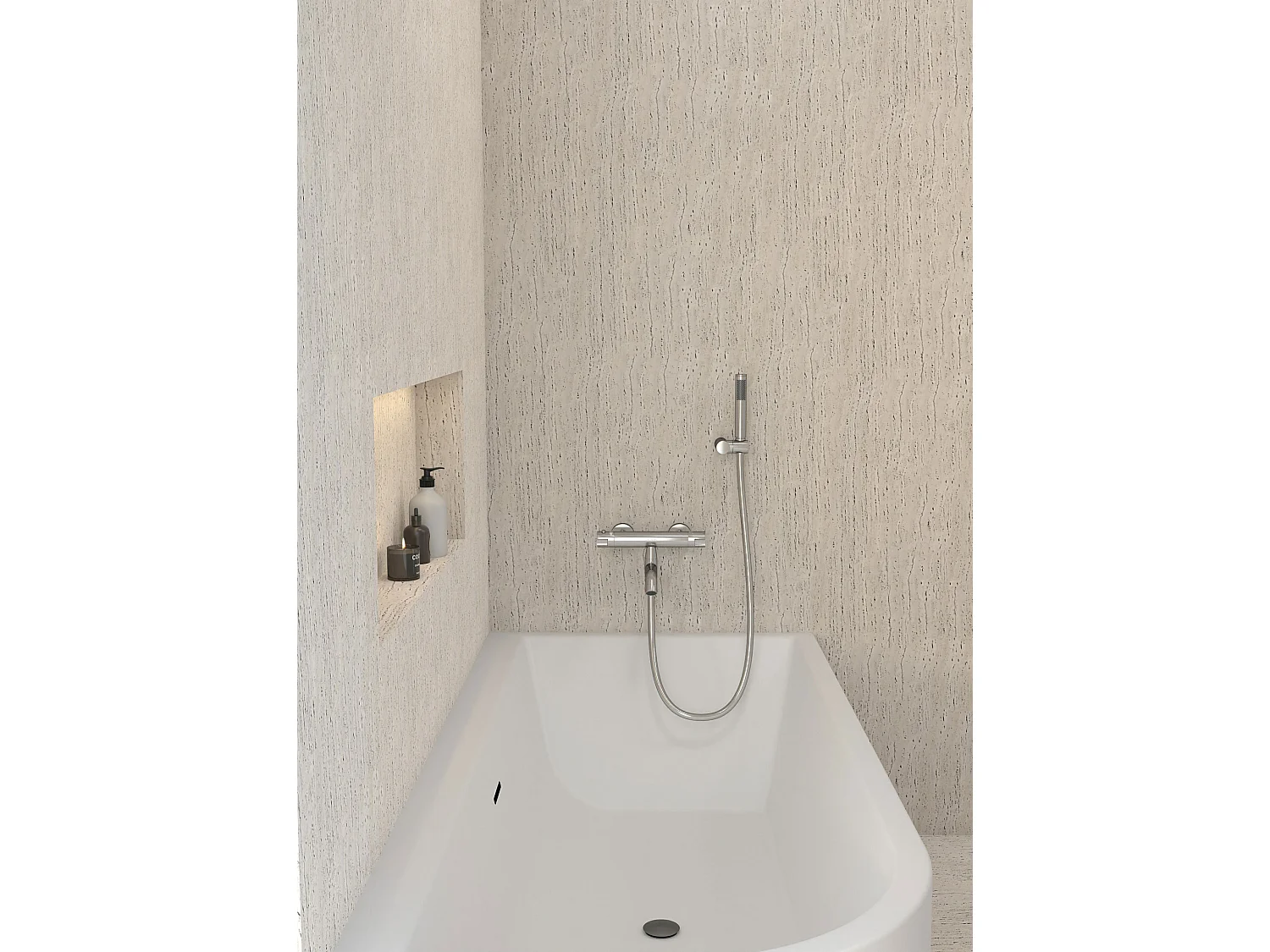 Mitigeur thermostatique de baignoire mural Chromé - Corbeau