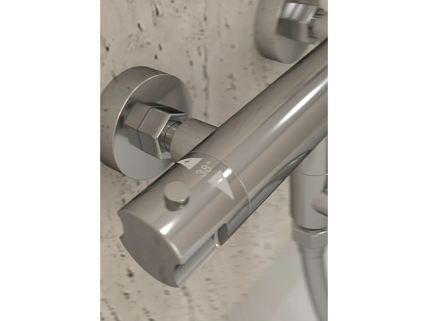 Mitigeur thermostatique de baignoire mural Chromé - Corbeau