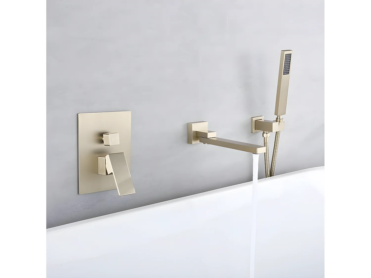 Mitigeur de baignoire à encastrer Doré brossé - Sirius