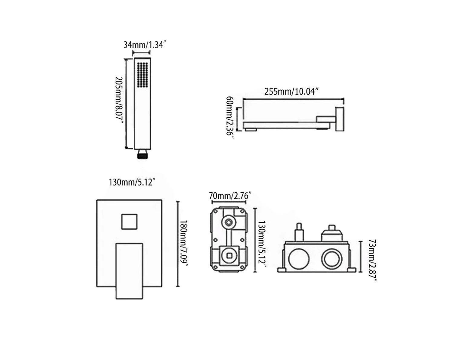 Mitigeur de baignoire à encastrer Doré brossé - Sirius