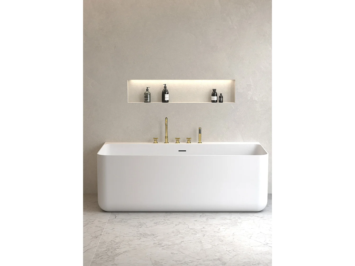 Robinet mélangeur bain-douche 5 trous sur plage Doré - Corbeau