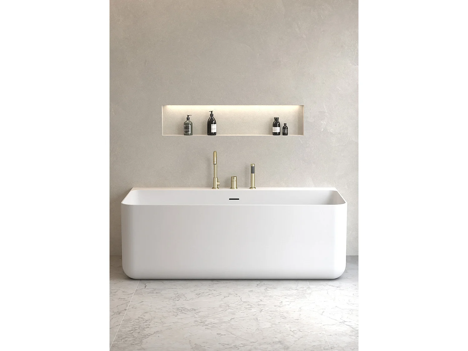 Mitigeur de bain sur plage 3 trous Doré brossé - Corbeau