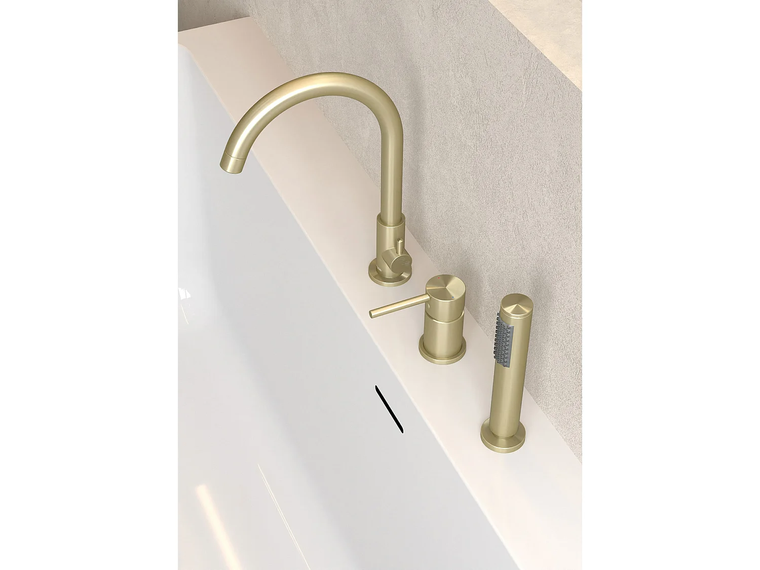 Mitigeur de bain sur plage 3 trous Doré brossé - Corbeau