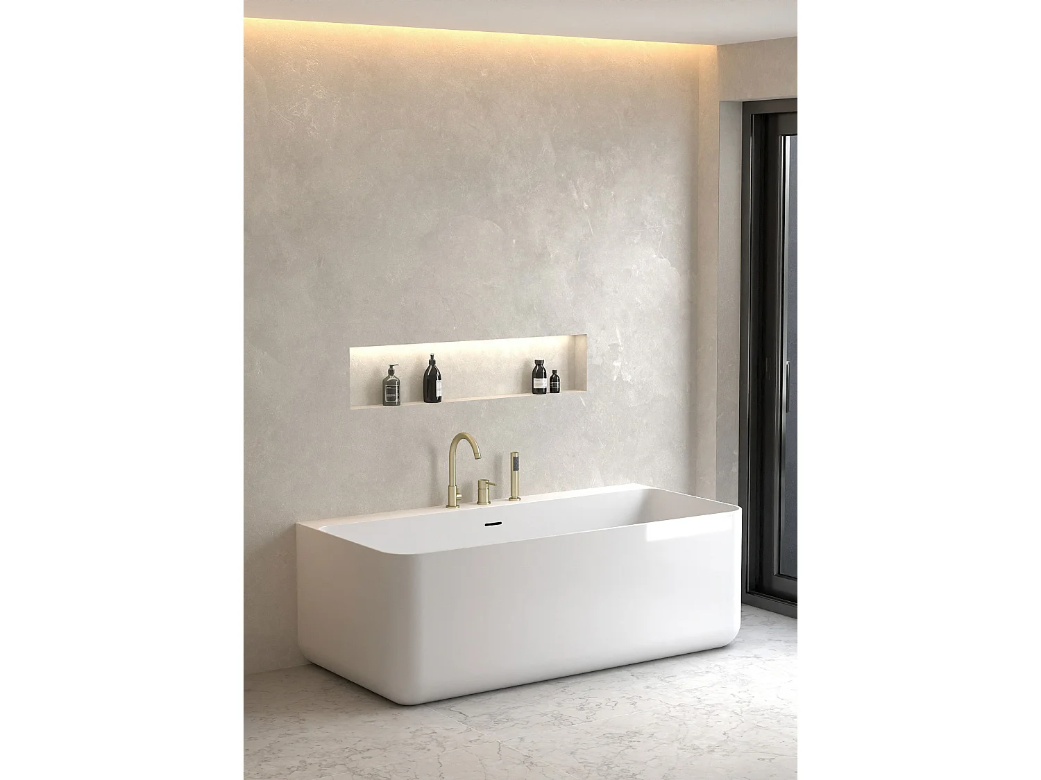 Mitigeur de bain sur plage 3 trous Doré brossé - Corbeau