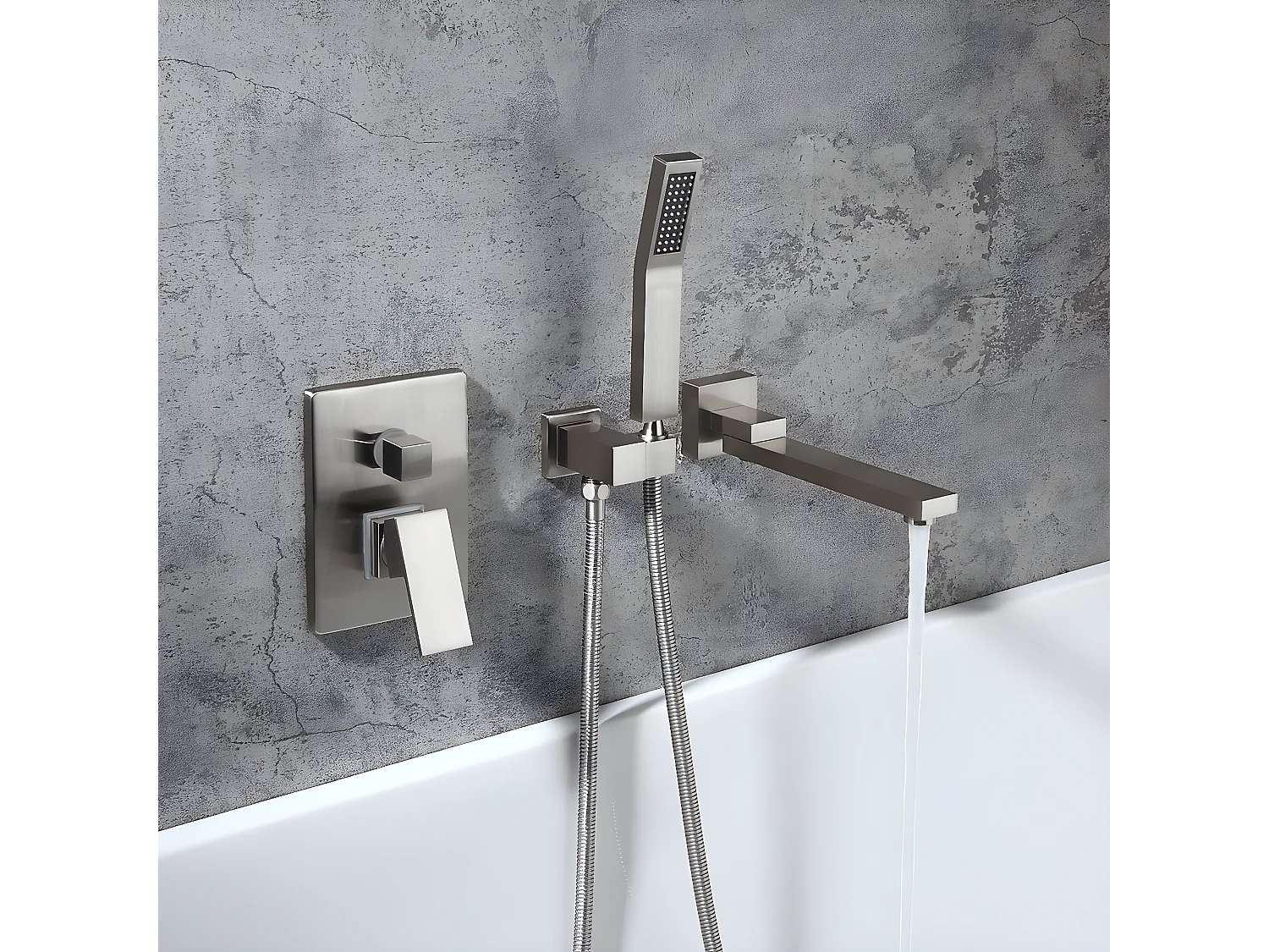 Mitigeur de baignoire à encastrer Nickel brossé - Sirius