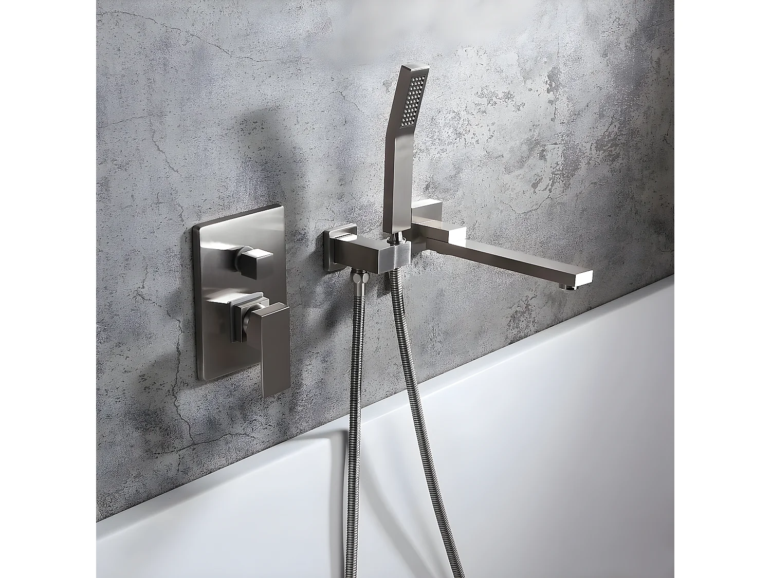 Mitigeur de baignoire à encastrer Nickel brossé - Sirius